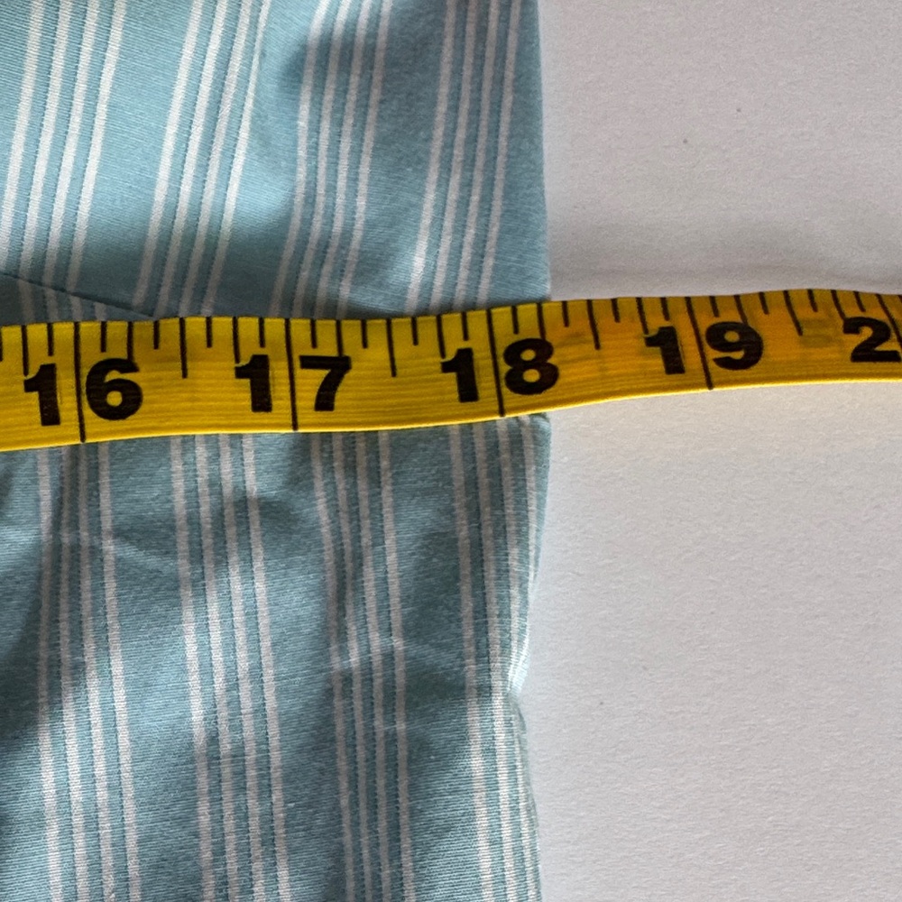 Andrea BeckeR Blue White Striped Cotton Blouse Vintage Button Front Size M - Picture 6 of 10